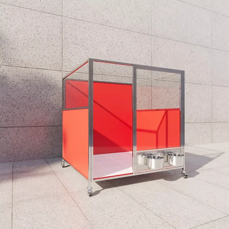 Durable Outdoor Dog Kennel Large Stainless Steel Pet Crate House Furniture for Commercial Pet Shop and Hotel Use