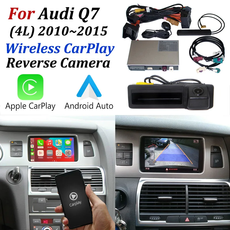 Wireless Apple CarPlay For Audi Q7 4L 2010~2015 MMI 3G Car Play Android Auto Mirror Support HD 360 Front Rear View Backup Camera