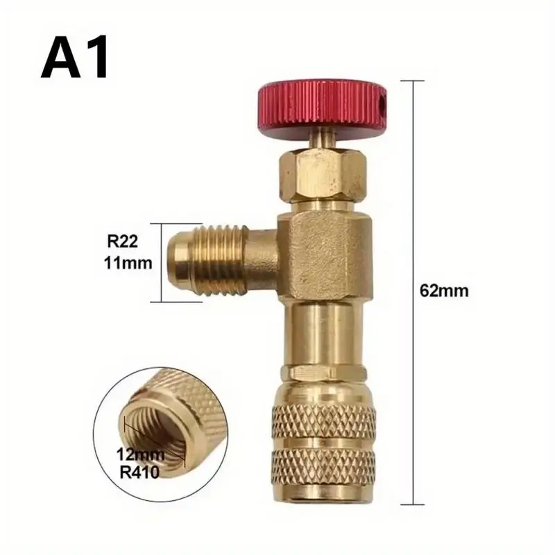1PC Refrigeration Charging Air Conditioning Adapter for R410A R22 14 Inch Liquid Safety Valve Hose Copper