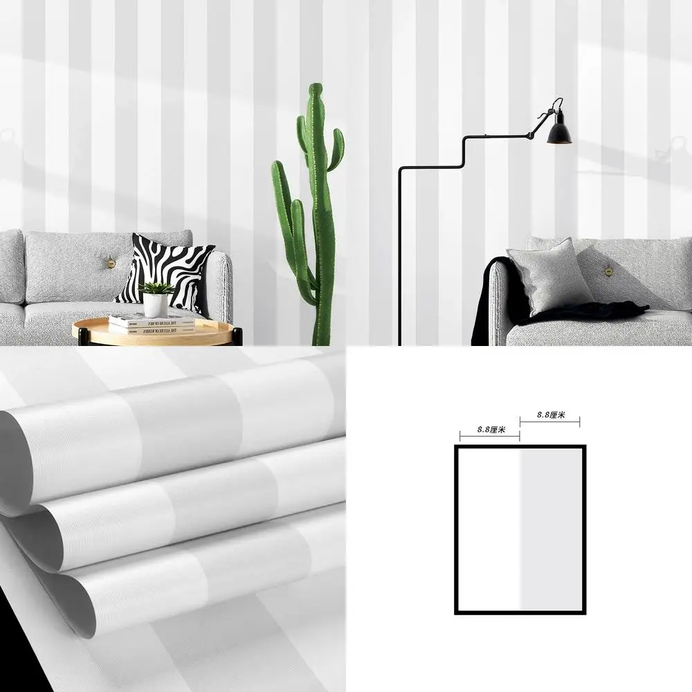 

Современные простые серые черно-белые полосатые обои в скандинавском стиле для гостиной, спальни и магазина одежды, фон