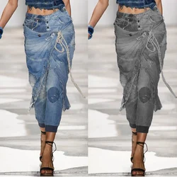 High Waist Jeans 2021 Summer Oversize Women's New Fashion Street Dress Autumn Casual Wash Retro Loose Wide Leg Long Pants