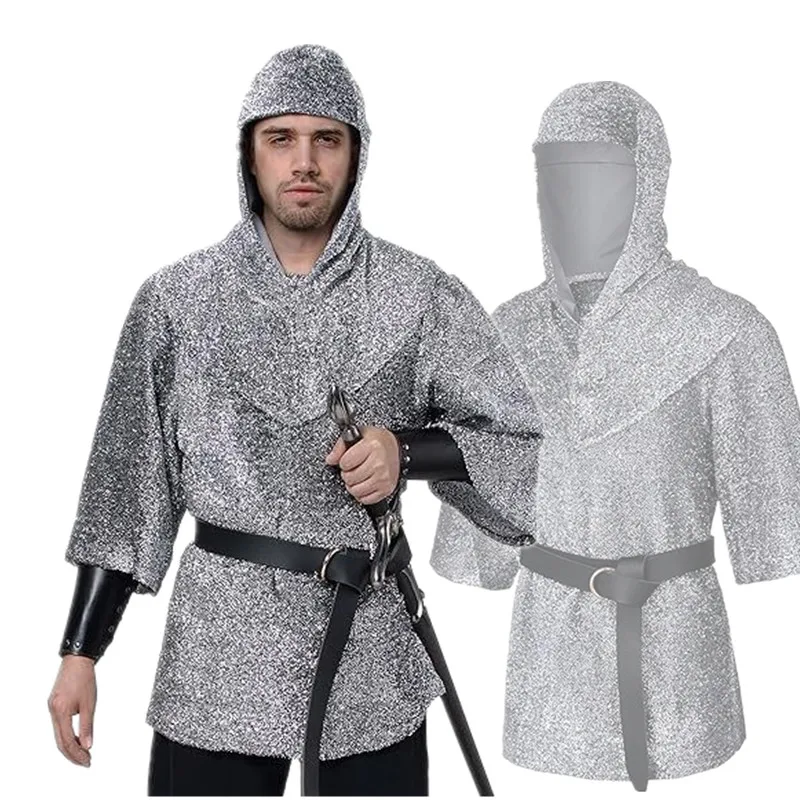 Nouveau Temple Knights argent chaîne-Sle haut médiéval chevalier capot Cosplay Costume loween Role-plang vêtements ethniques pour femmes