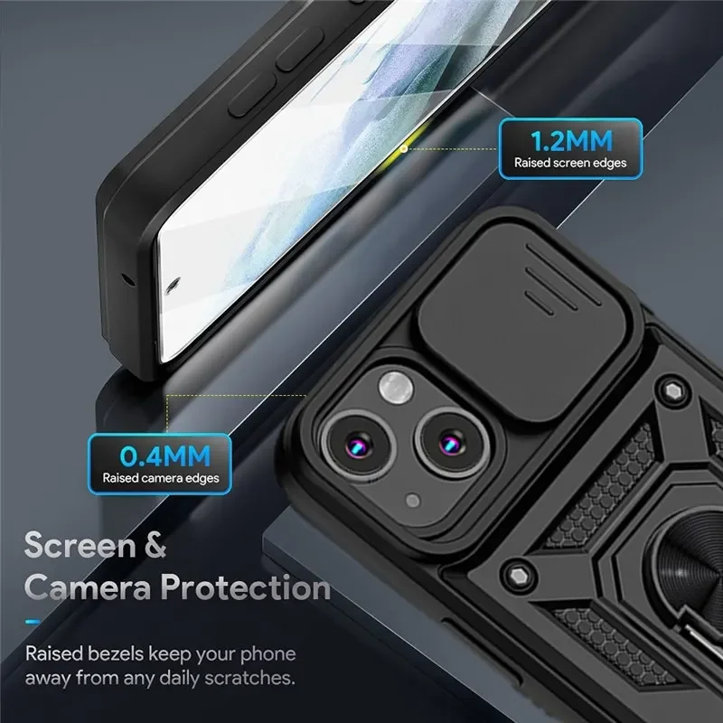 Armor Shockproof Magnetic Ring Stand Holder Case For iPhone15 13 12 11 14 Pro  X XR XS Max 12 13 Mini 7 8 Plus 11Pro Back Cover