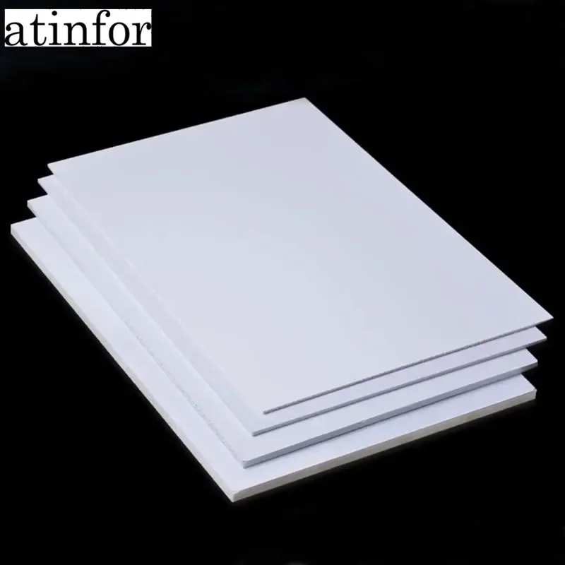 atinfor 5pcs 400x600mm PVC Foam Board White Plastic Model Board Supports Custom Sizes