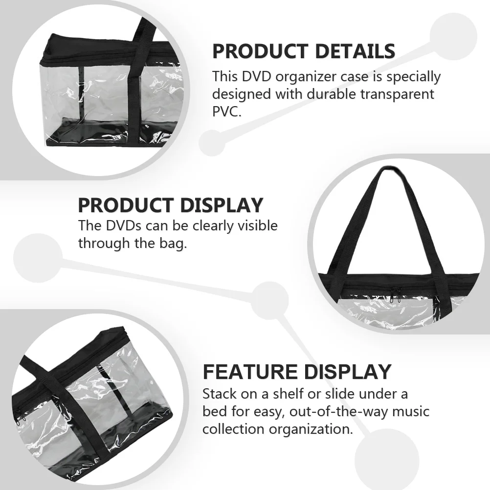   Сумка для хранения Книжная полка Сумка DVD-органайзер It Can Move Сумки Чехол для переноски компакт-диска Черный