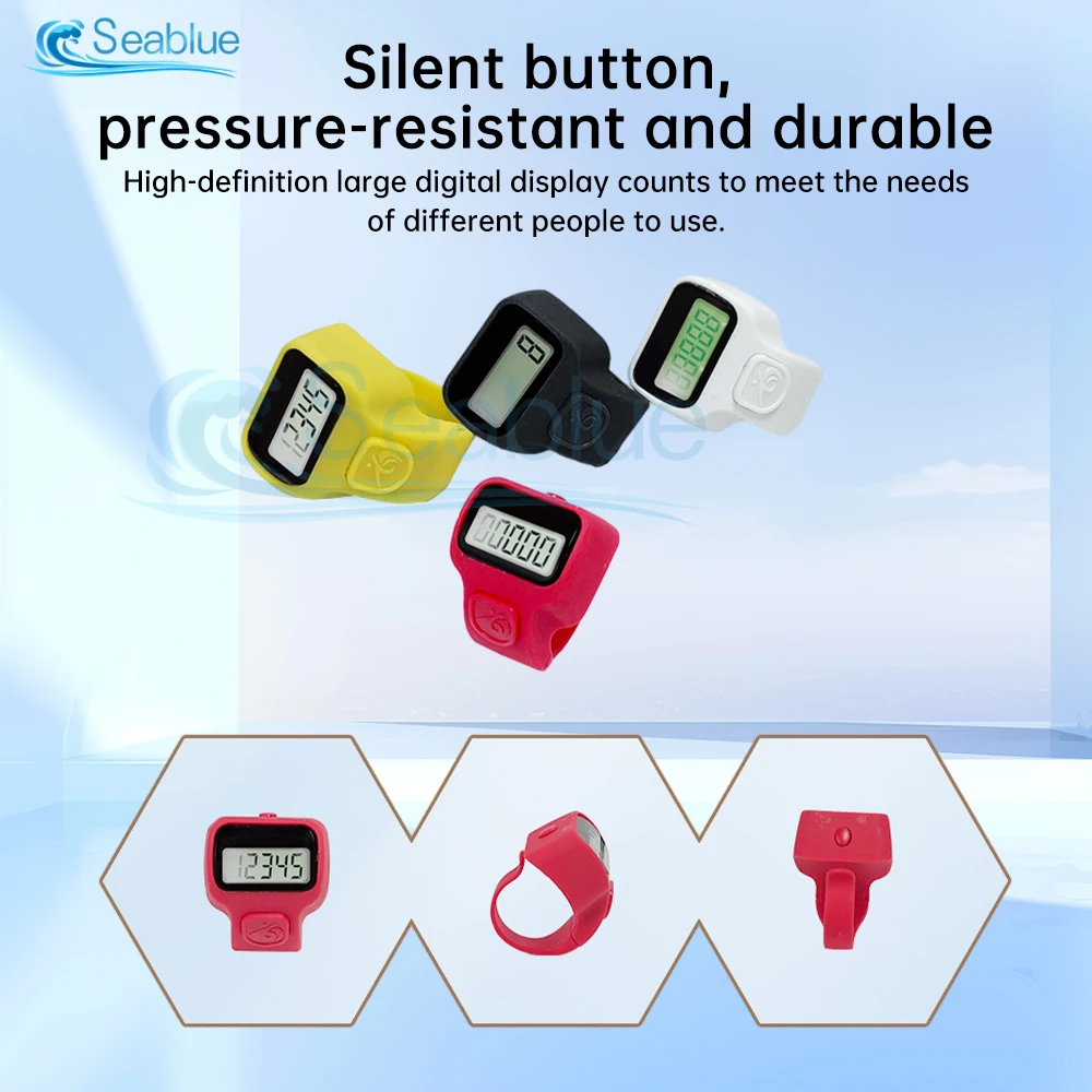 4 Color LED Digital Row Counter 5 Digit Display Counter Clicker Handheld Number Click Counter Finger Tally Counter