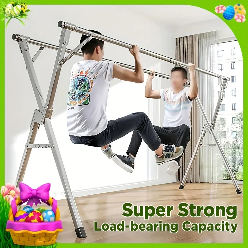 1 Pieces Stainless Steel Clothes Drying Rack Foldable - Indoor/Outdoor Collapsible Laundry Rack , Space Saving Bathroom Storage