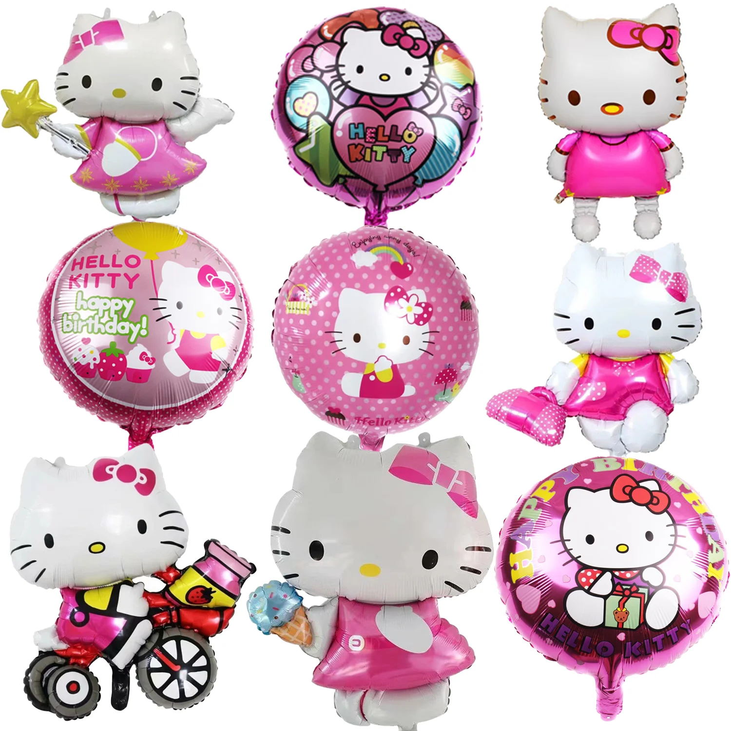 Pink Hello Kitty Theme Girls Birthday Party Disposable Tableware Balloon Kids Favors KT Balloon  Baby Shower Girls Party Decor