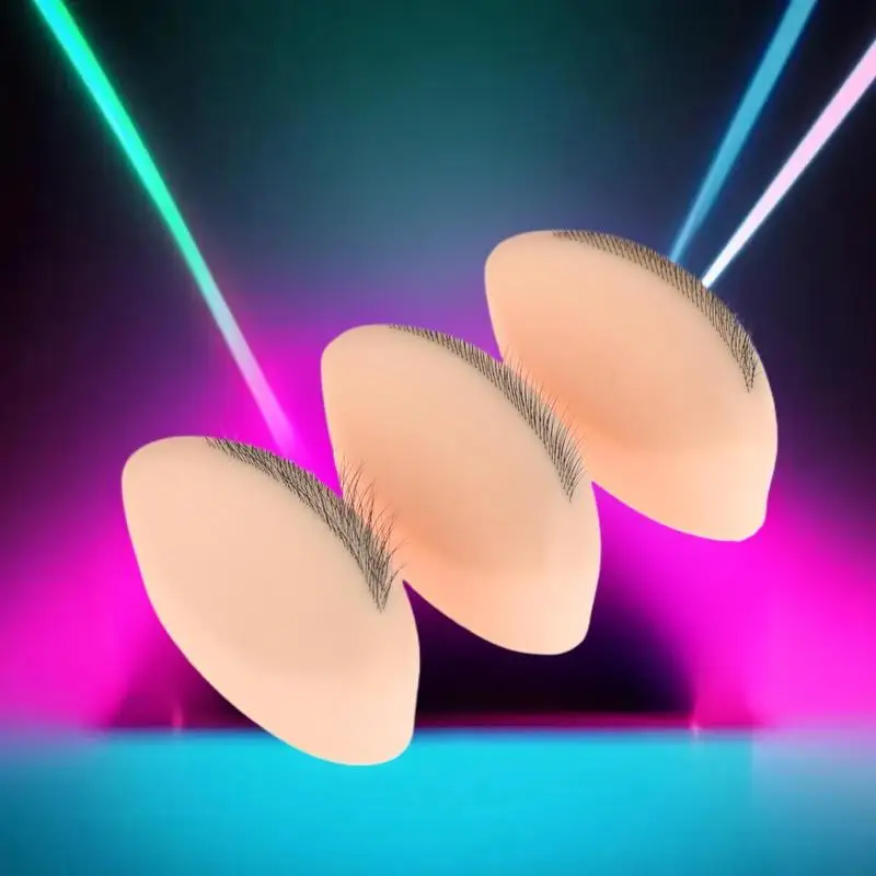 1pcs Eyelash Practice Silicone Model With Realistic Eyelash Extensions, Reusable Training Eyelid-Eyelash Extension Tool