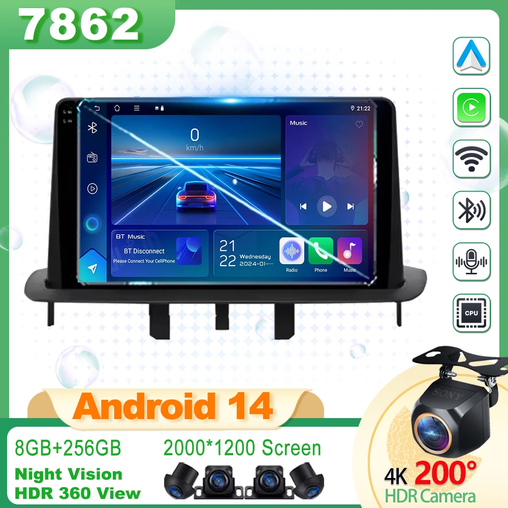 

Android 13 For Renault Megane 3 Fluence Samsung SM3 2008 - 2014 Carplay No 2din DVD Auto 8 Core Bluetooth car accessories GPS