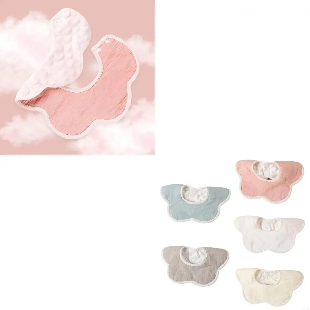 

360 градусов вращение ткань с твердым цветом детского цветов кормление нагрудника чистого хлопка слюно