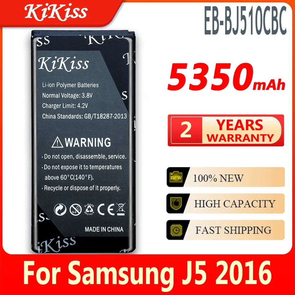 KiKiss EB-BJ510CBC EB-BJ510CBE Battery for Samsung Galaxy J5 2016 Edition, SM-J510 J510FN J510F j5108 j5109, 5350mAh