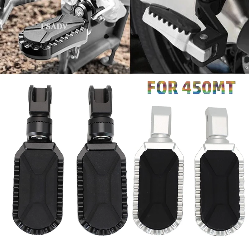 Motorrad Fußstütze Rest Padel Gummi Abdeckung Aluminium Drehbare Fußraste Für CFMOTO 450MT 450MT MT450 2023 2024 2025