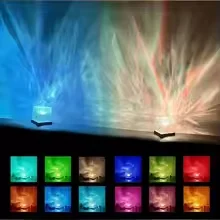 Ocean Wave Aurora Projector Light 16 Colors Dynamic Rotating Crystal Lamp With Remote RGB Dimmable For Living Room Decor HomeLED