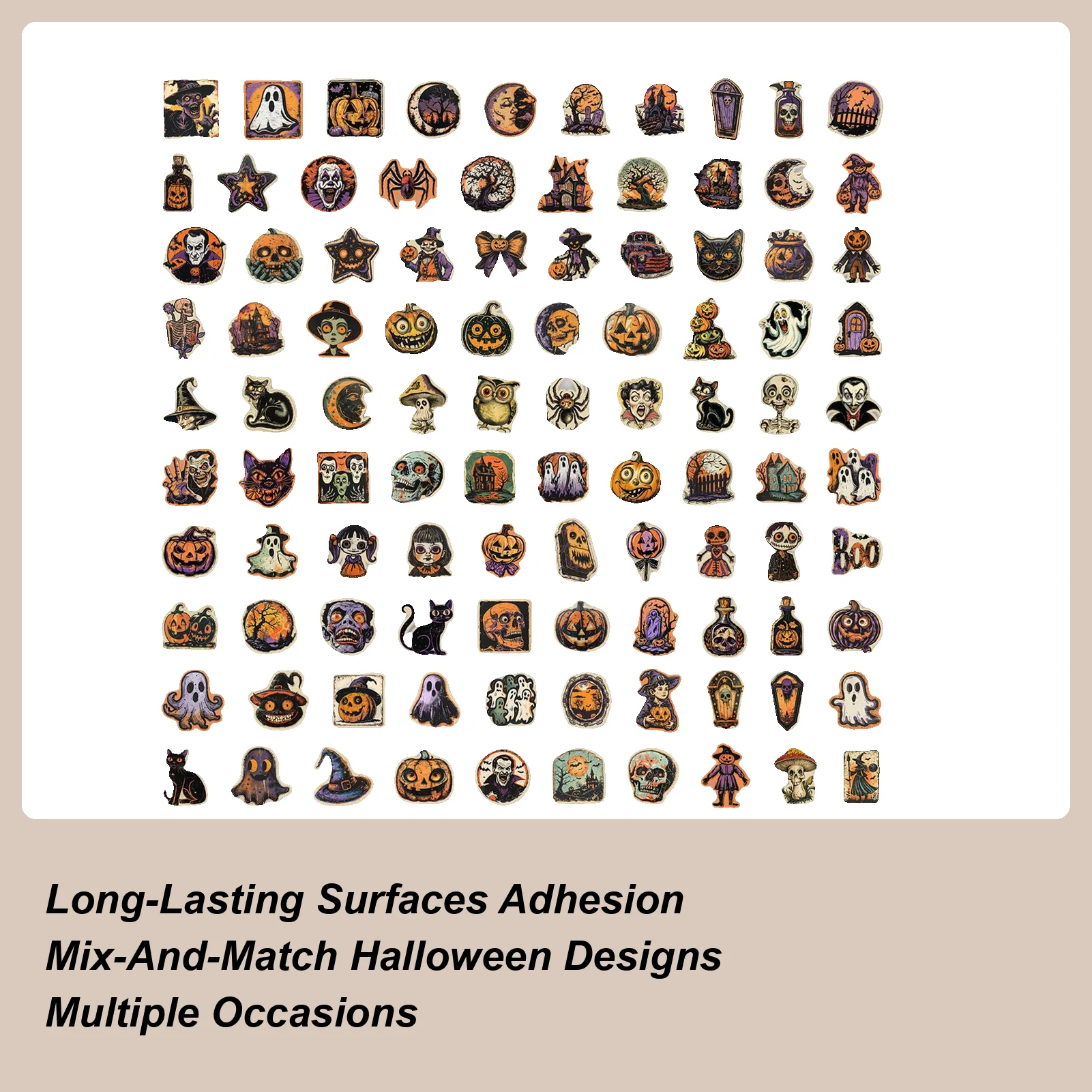 

Vintage Halloween Stickers 100 Pieces Waterproof Graffiti Stickers Novelty Toys For Kids Luggage Party Journal Phones Wall