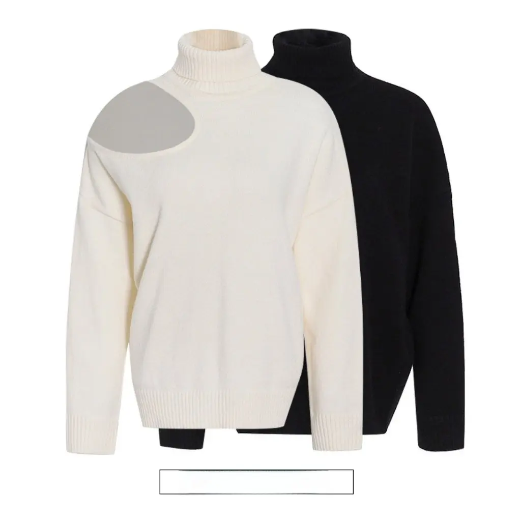 

Women's Off-Shoulder Knitwear Pure Color Casual Loose Fit Pullover Trendy Versatile Design New Niche