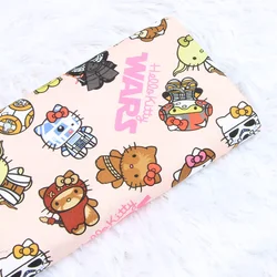 Sanrio Hello Kitty Wars Plain 100% Cotton Fabric For Sewing Patchwork Clothes DIY Quilting Needlework Material