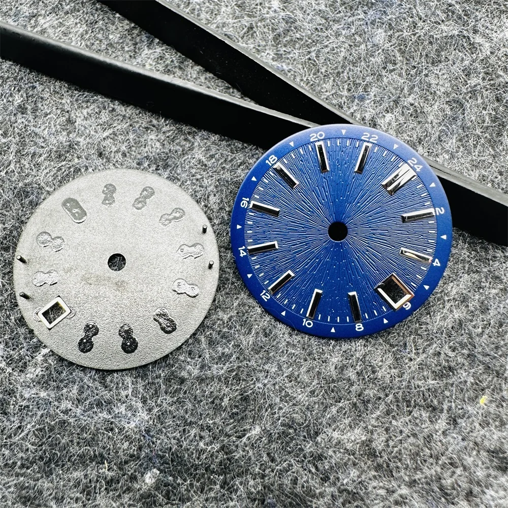 28.5mm Watch Dial Radiating Pattern Modified Mechanical Watch Faces for NH34 NH35 Movement Watch Accessories White Black Blue