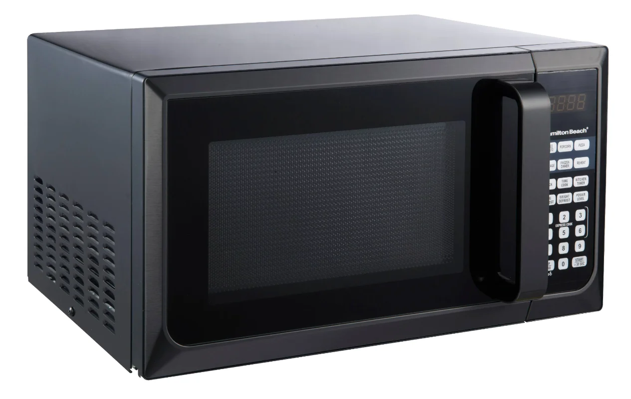 Hamilton Beach Acero inoxidable 0,9 Cu. Pies Horno microondas negro