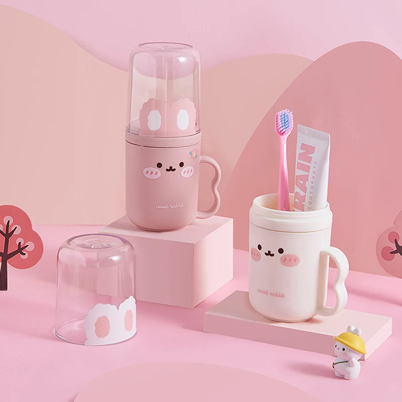 New New Cute Wash Cup Household Tooth Cup PortableToothbrush Storage Box Travel Grooming Set Children Cartoon Mouthwash Cup