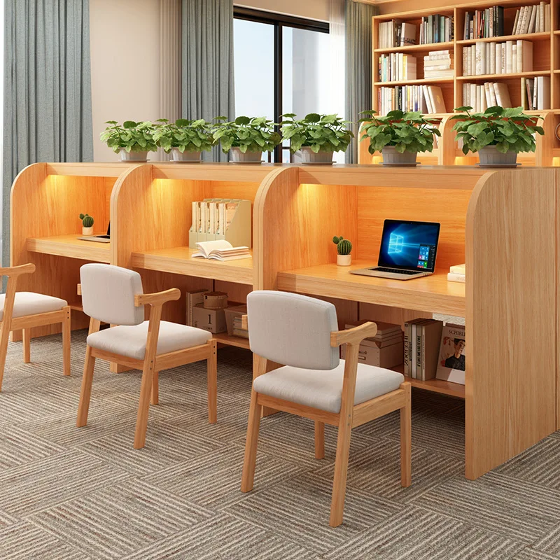 Study room study table and chair combination partition immersive desk computer table student sharing self-study reading table