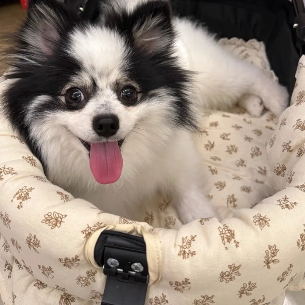 Soft Cotton Pet Dog Stroller Edge Cover | Double-side Cozy Cushion For Puppy Stroller | Dirt-proof Anti Scraping Stroller Choice