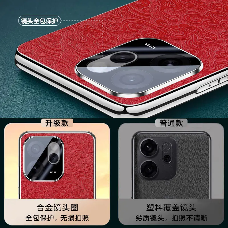 PC تصفيح + الإغاثة النقش الجلود الغطاء الخلفي ل ممن لهم Reno15 Reno14 Reno13 Reno12 Reno11 Reno10 Pro + حافظة هاتف مقاومة للصدمات