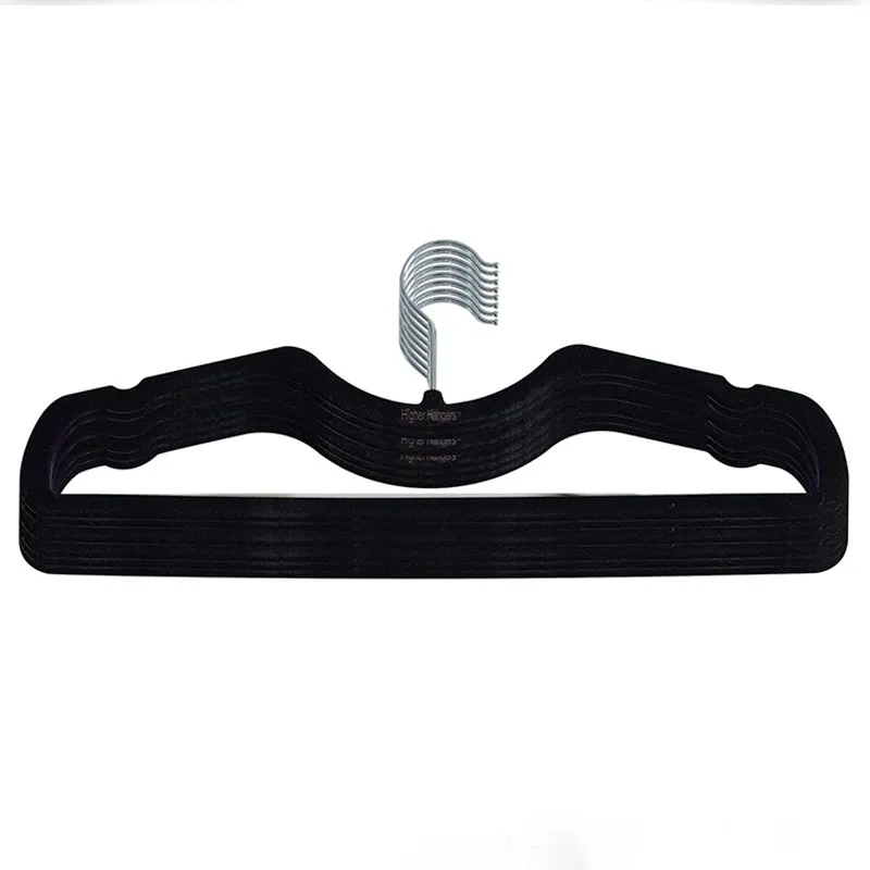 

10pcs Pack Adult Non-Slip Multifunctional Velvet Household Hanger Suitable for Hanging Clothes Bedroom Wardrobe 360 Swivel Hook