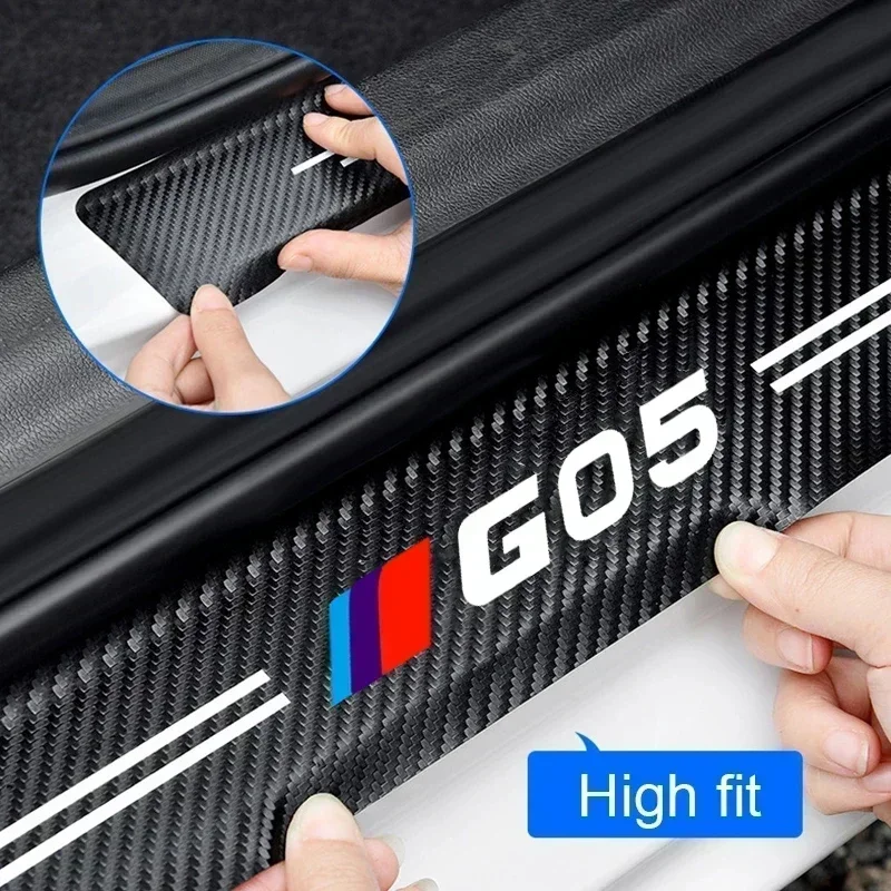 Auto Door Entry Pedal Guards Bumper Strips Tape for BMW G05 Badge Car Sill Protector Stickers Door Threshold Scuff Plate Decals