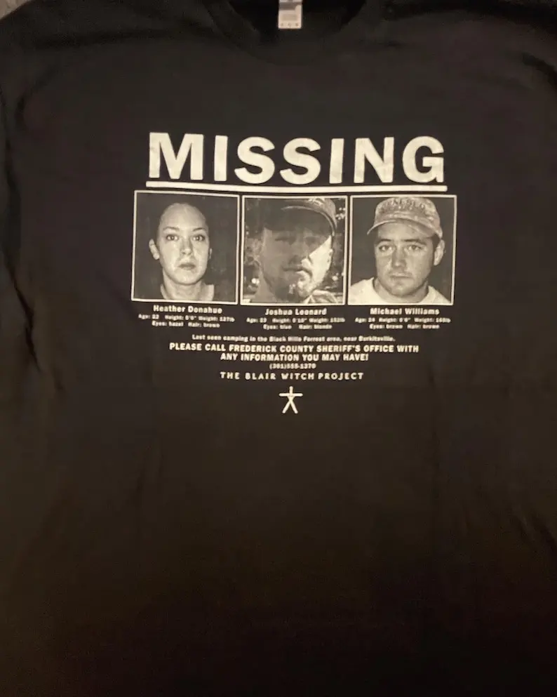 Blair Witch Project MISSING T Shirt Black Variant - Various Sizes - Horror Movie