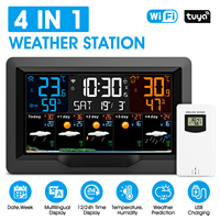 Tuya Smart WiFi Weather Station - Color Screen, APP Control, Indoor/Outdoor Temp & Humidity, Weather Forecast, Alarm Clock