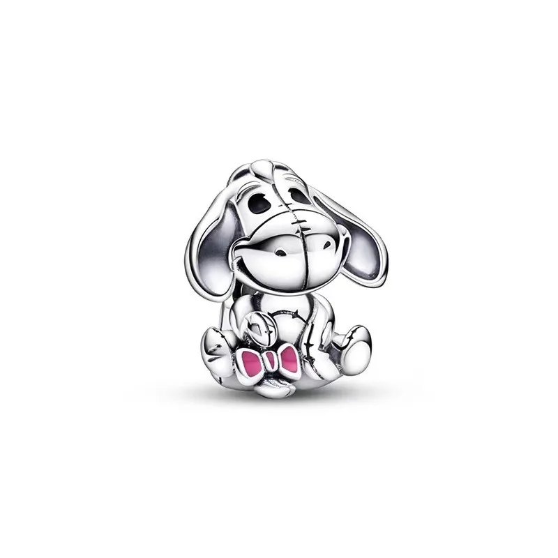 Disney-abalorio de plata 925 de dibujos animados para mujer y niña, colgante de Winnie The Pooh Stitch, compatible con Pulsera Original, accesorios de joyería, regalos