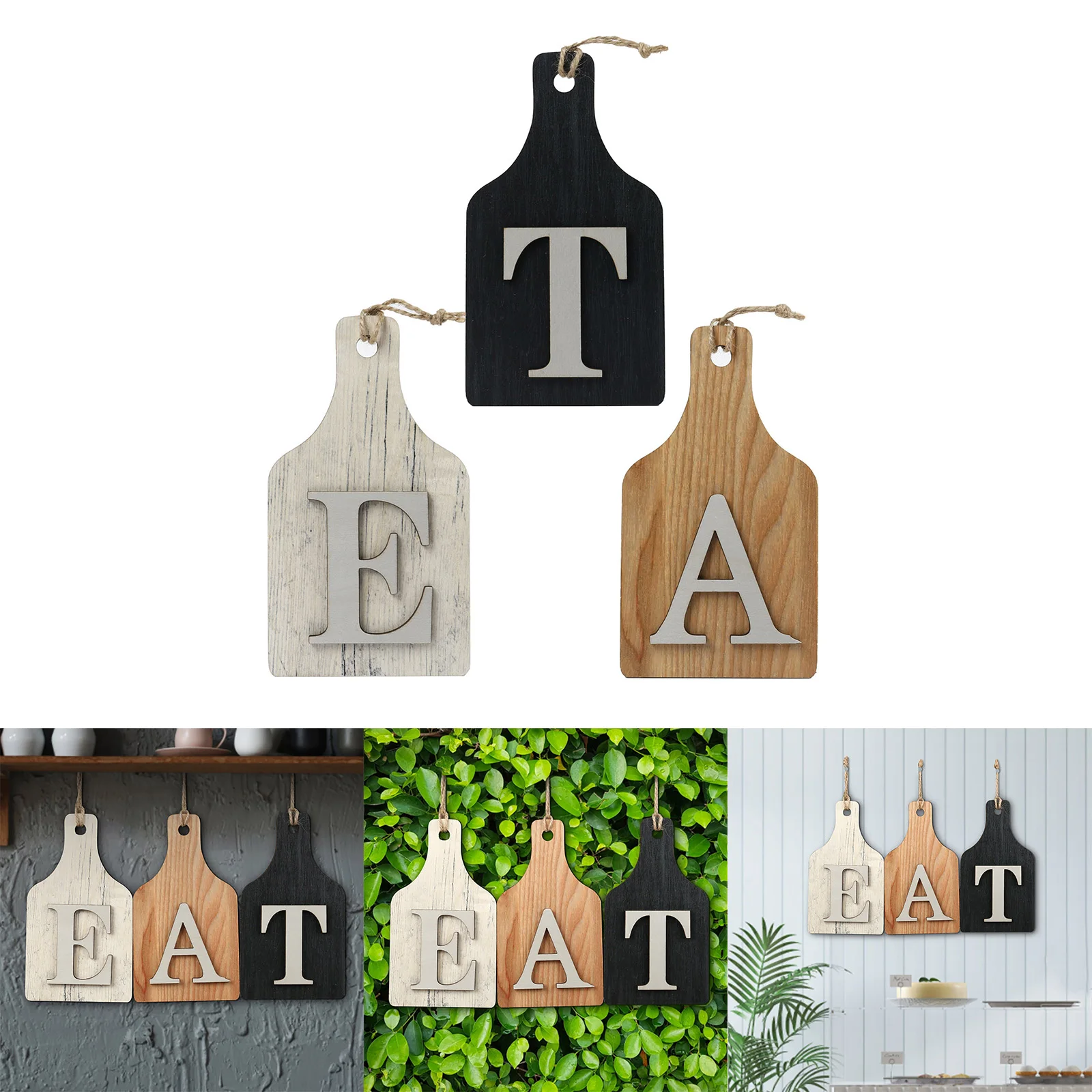 

Sign Wall Decor Rustic Cutout Eat Letter Sign Wood Decorative Hanging Board For Kitchen/Home Eat Sign Decorative Hanging Wooden