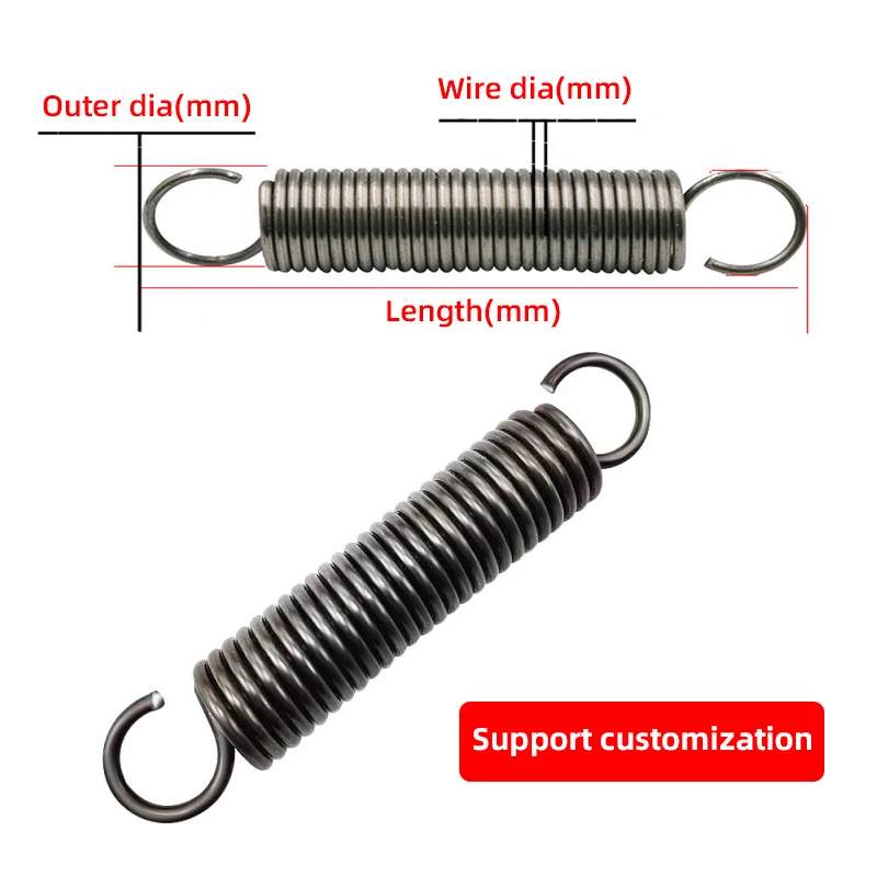 10PCS Tension Spring With Small O Hook Extension Spring Steel Hook Spring DIY