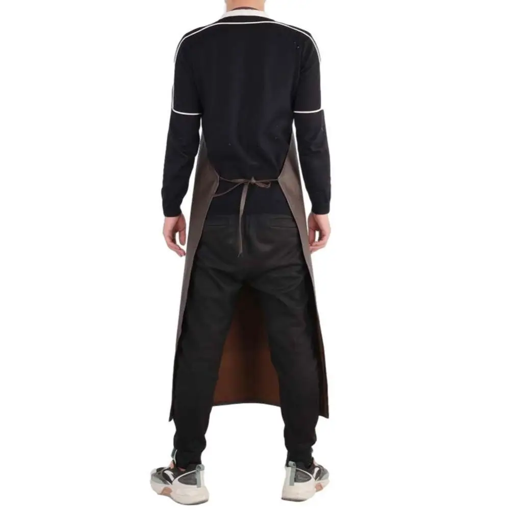 Thickened PU Leather Apron 95/120cm Oil Resistant Welding Protective Apron Acid Resistant Waterproof Work Apron Food Processing