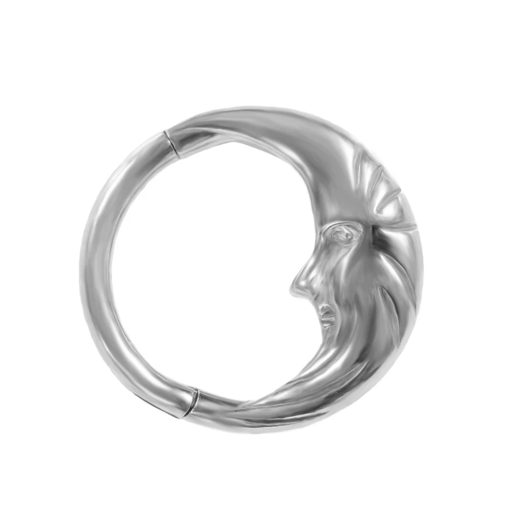 Moon Septum Piercing Nose Ring 100% 316L Stainless steel Clicker Daith Helix Conch Cartilage Earring Segment Ring BodyJewelry