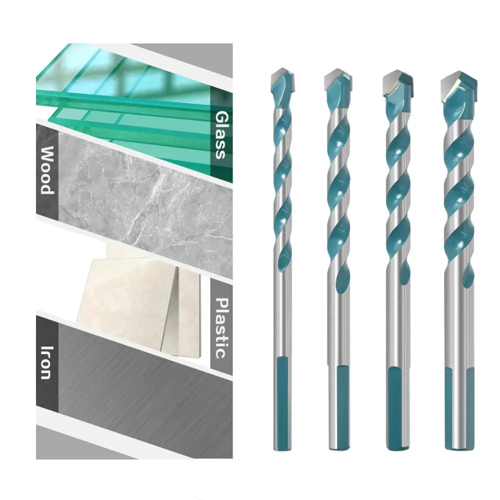 6 8 10 12mm Multi-functional Glass Drill Bit Triangle Bits Ceramic Tile Concrete Brick Metal Stainless Steel Wood