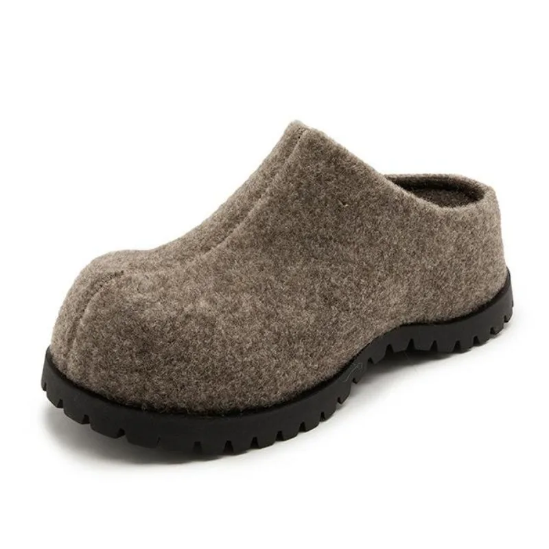 Домашние тапочки 6 см, обувь на платформе, тапочки, женские шлепанцы с закрытым носком, увеличенные внутренние женские мюли, женские сабо из натуральной кожи G