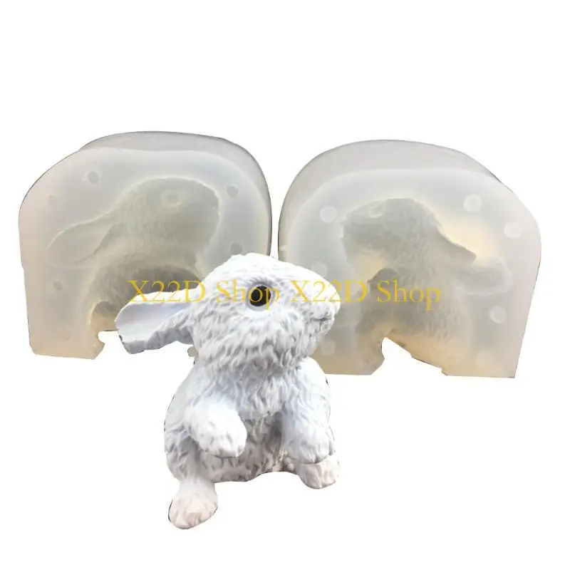 

X22D Cartoon Rabbit Silicone Mold Gypsum Epoxy Resin Mould