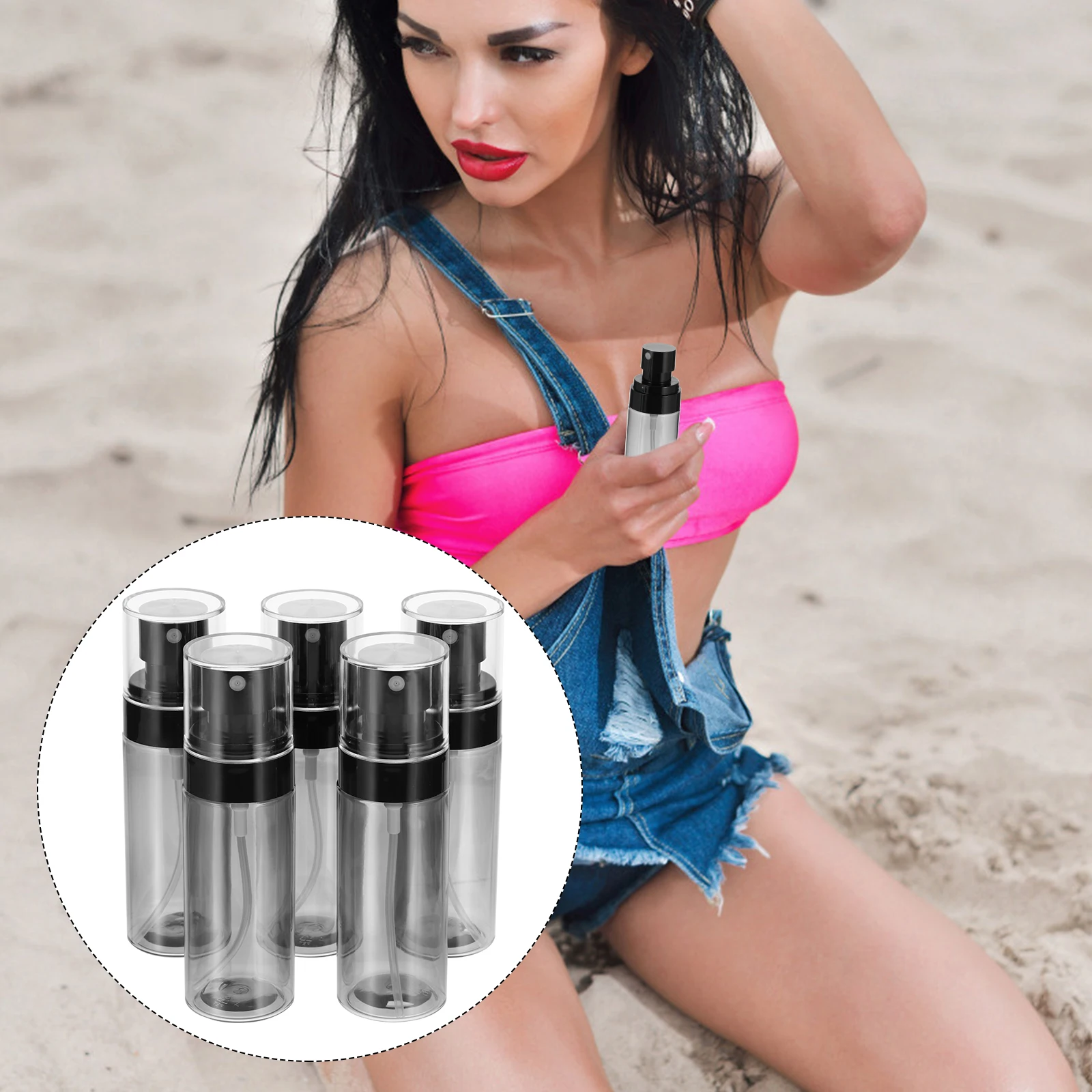

5Pcs 60ml Reusable Spray Bottles Portable Essential Oil Containers for Travel Makeup Spray Bottle Makeup Dispensers