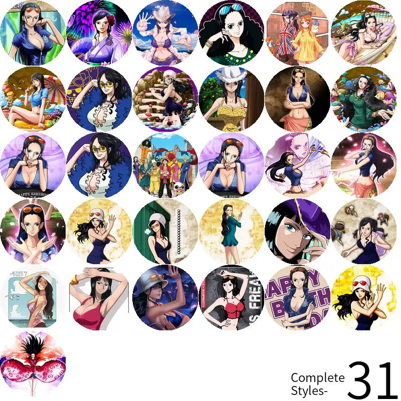 Insignia de personaje de Anime de juego Nico Robin, broche de ancla, periferales, Pin, baratija, accesorios de decoración, sombrero de Metal, pupila personalizada