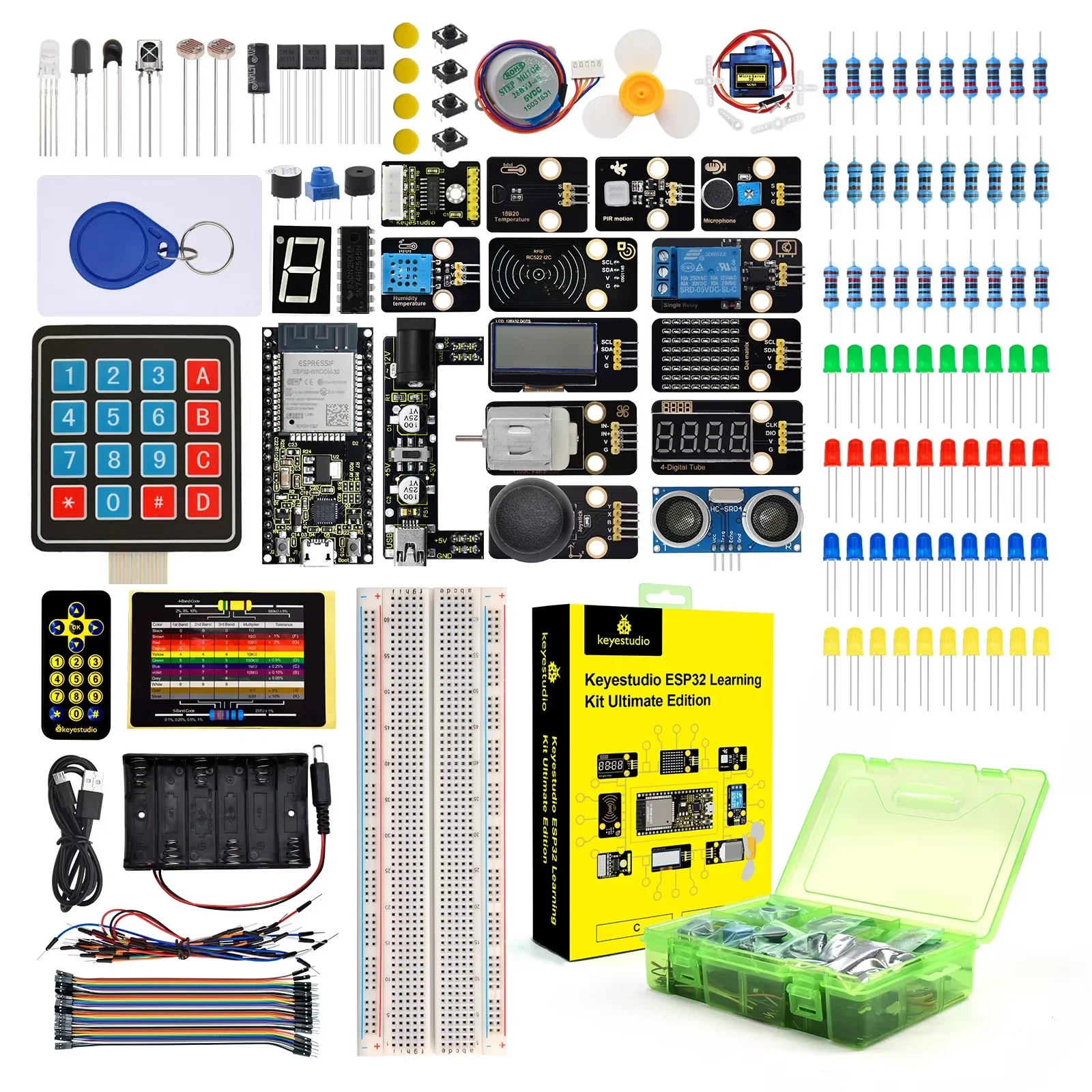 RoRuSKeyestudio Ultimate ESP32 Learning Starter Kit+117 Project Tutorials For Arduino ESP32 Compatible Windows&Raspberry Pi Sy