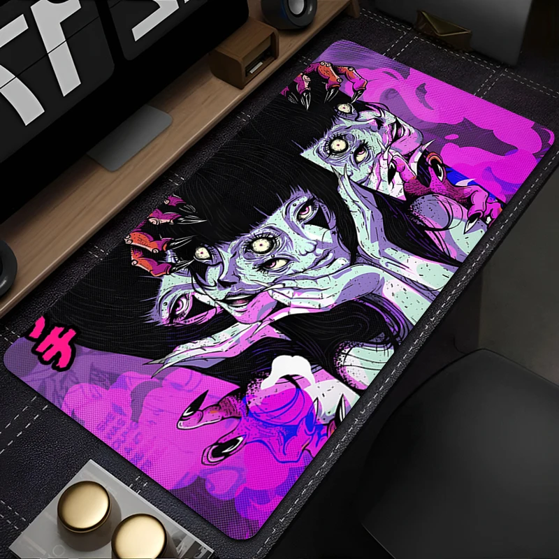 Gaming Accessories Mousepad Junji Ito Tees Horror HD Printed Anime Mouse Pad Office Pc Cabinet Desk Mat Extended Keyboard Carpet
