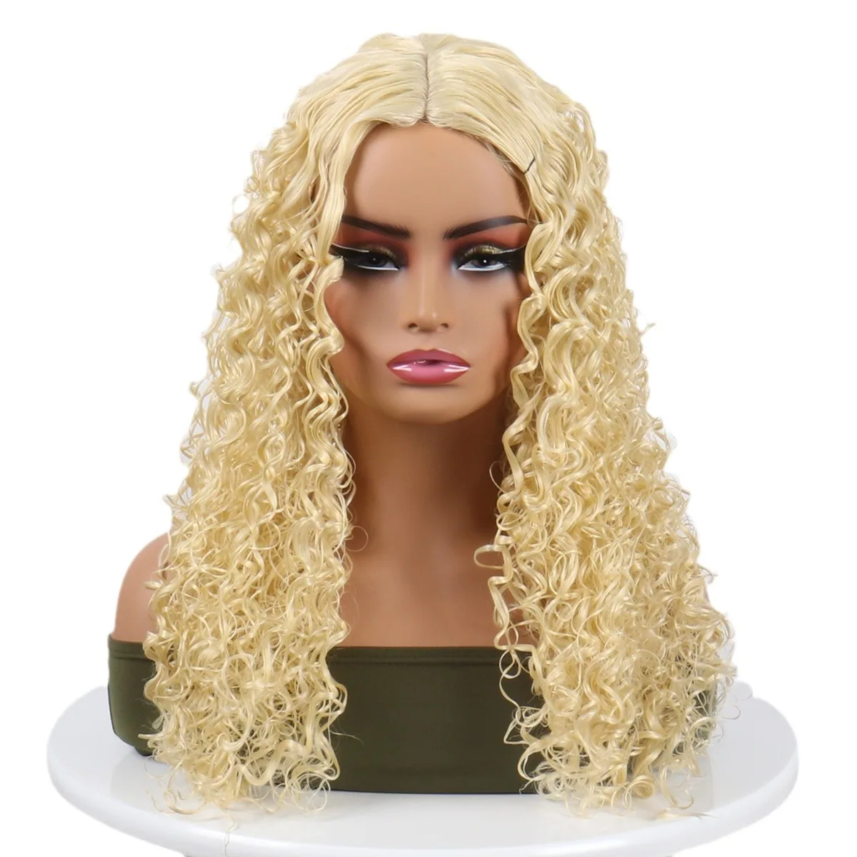 Europe and the United States wig African small roll explosive long curly hair chemical fiber wig in the wig head