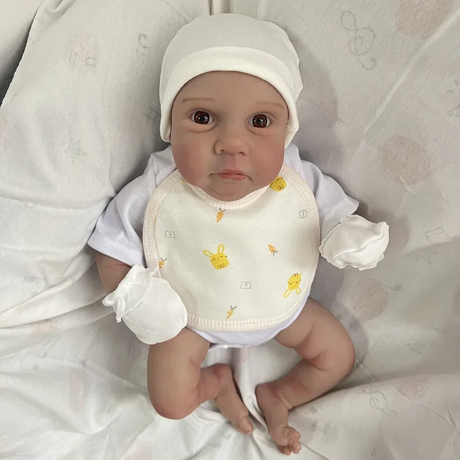 

19Inch Already Finished Baby Miley Reborn Doll Lifelike Soft Touch 3D Skin Hand-drawn Hair Visible Real Picture Dolll Toy Gifts