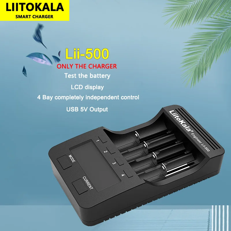 Liitokala Lii-500 LCD 3.7V 18650 18350 17500 16340 18500 21700 14500 26650 AA NiMH ładowarka litowa