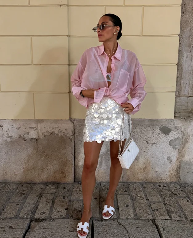 Sexy Large Sequins Women's Skirt Fashion Party Zippers Hip Package Mini Solid Dresses 2026 Summer Holidays Female Skirts New
