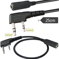 2Pin to 3.5mm Female Phone Audio Earpiece Transfer Cable For Baofeng UV-5R 8D 82 Quansheng K5 K6 TYT Kenwood Walkie Talkie