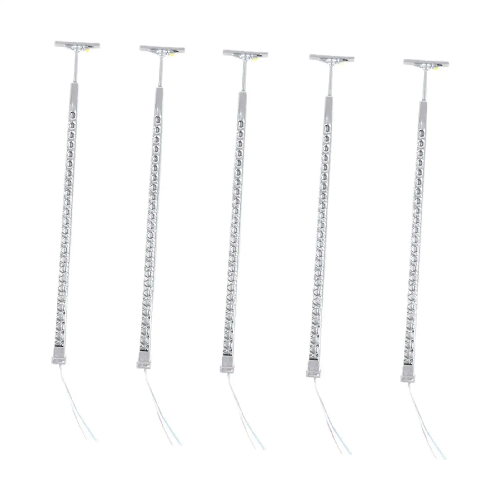 5 sztuk Lampy uliczne w skali 1:87 do piaskownicy, kinkiety, sceneria kolejowa, LED, skala HO, lampy uliczne ogrodowe, lampy kolejowe, modele lamp ulicznych do modelarstwa kolejowego