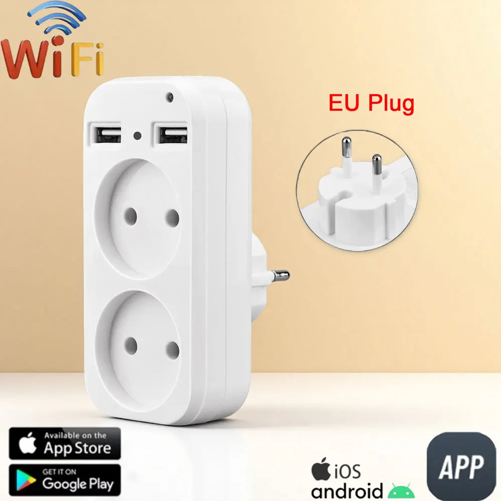 

Multi functional European standard converter with dual USB ports. WIFI version, supports IOS and Android.